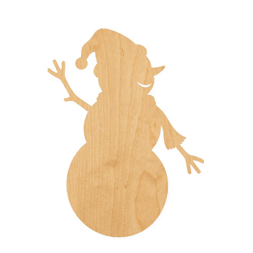 Snowman Classic Wood Cutout for Crafts, Unfinished Baltic Birch Craft Shape