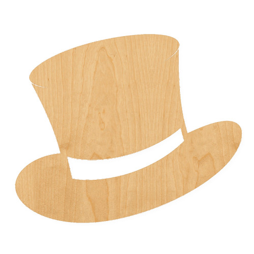 Snowman Hat Wood Cutout for Crafts, Unfinished Baltic Birch Craft Shape