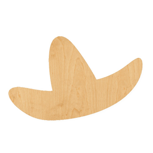 Sombrero Wood Cutout for Crafts, Unfinished Baltic Birch Craft Shape