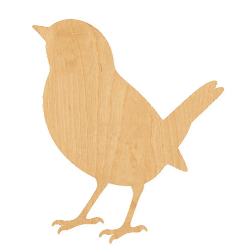 Sparrow Wood Cutout for Crafts, Unfinished Baltic Birch Craft Shape