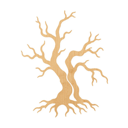 Spooky Tree Wood Cutout for Crafts, Unfinished Baltic Birch Craft Shape