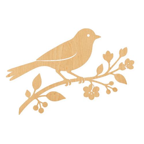 Spring Bird Wood Cutout for Crafts, Unfinished Baltic Birch Craft Shape