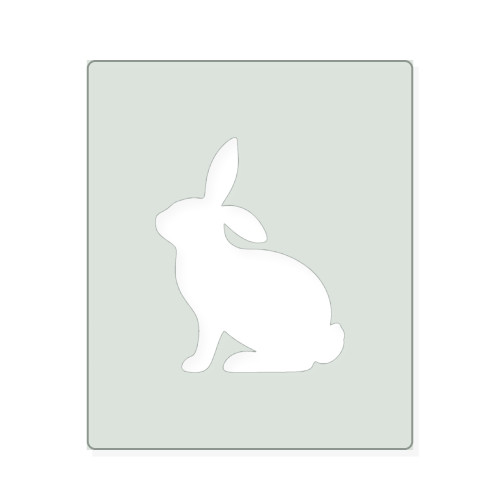 Sitting Bunny 2 Reusable Mylar Stencil, 10 mil Plastic Paint Stencil for Crafts and Decor