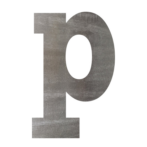 Lowercase Letter P Steel Cutout Shape, Raw Metal Wall Art and Craft Supply