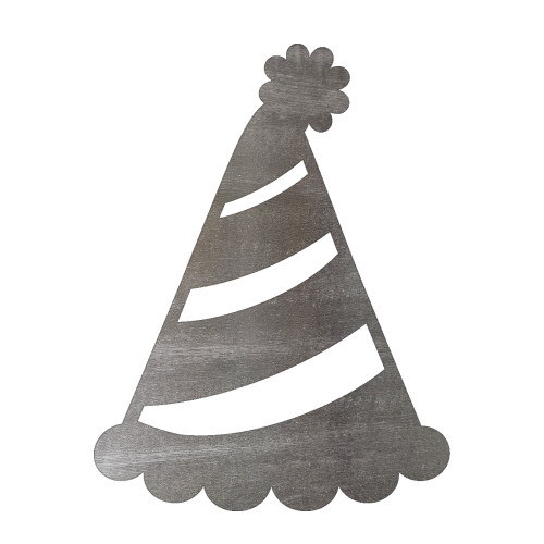 Party Hat Steel Cutout Shape, Raw Metal Wall Art and Craft Supply