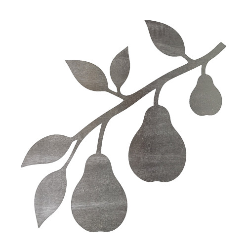 Pear Branch Steel Cutout Shape, Raw Metal Wall Art and Craft Supply