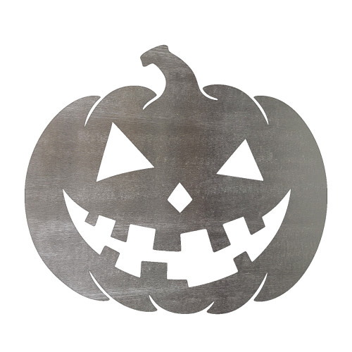 Pumpkin Face Steel Cutout Shape, Raw Metal Wall Art and Craft Supply
