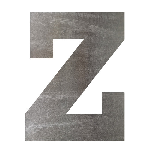 Lowercase Letter Z Steel Cutout Shape, Raw Metal Wall Art and Craft Supply