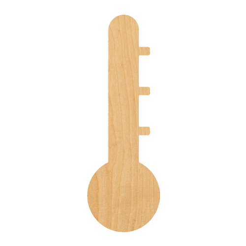 Thermometer Wood Cutout for Crafts, Unfinished Baltic Birch Craft Shape