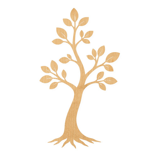 Tree Sapling Wood Cutout for Crafts, Unfinished Baltic Birch Craft Shape
