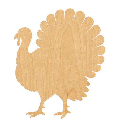 Turkey 3 Wood Cutout for Crafts, Unfinished Baltic Birch Craft Shape