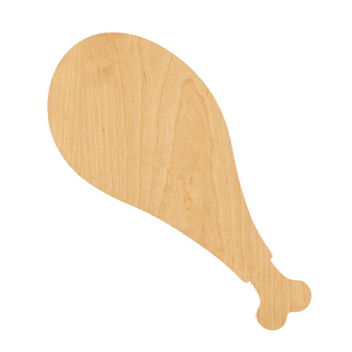 Turkey Leg Wood Cutout for Crafts, Unfinished Baltic Birch Craft Shape