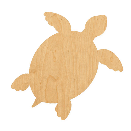 Turtle Wood Cutout for Crafts, Unfinished Baltic Birch Craft Shape