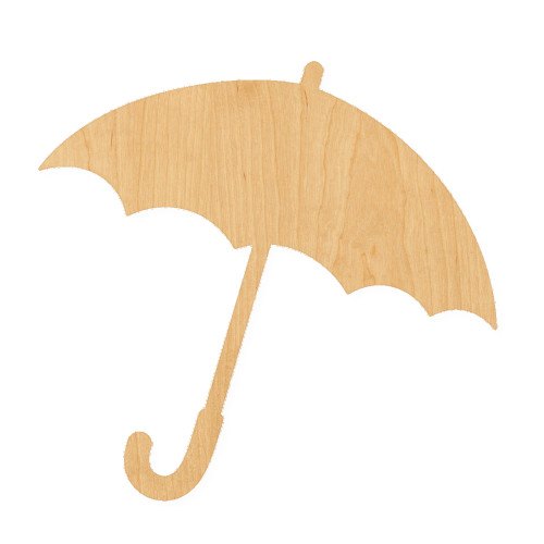 Umbrella 2 Wood Cutout for Crafts, Unfinished Baltic Birch Craft Shape
