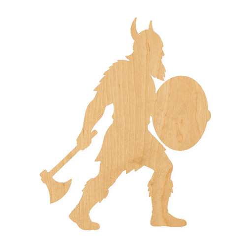 Viking Wood Cutout for Crafts, Unfinished Baltic Birch Craft Shape