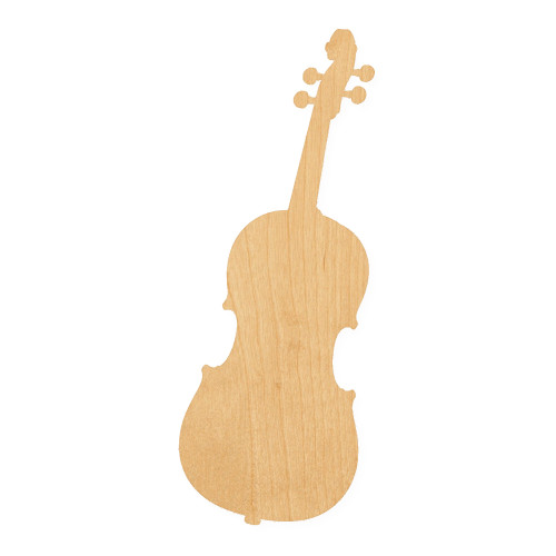 Viola Wood Cutout for Crafts, Unfinished Baltic Birch Craft Shape