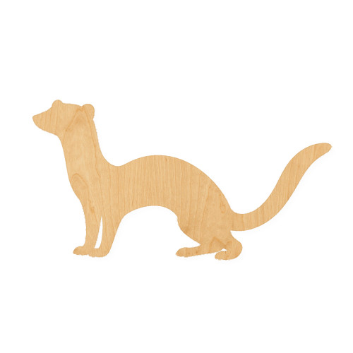 Weasel Wood Cutout for Crafts, Unfinished Baltic Birch Craft Shape