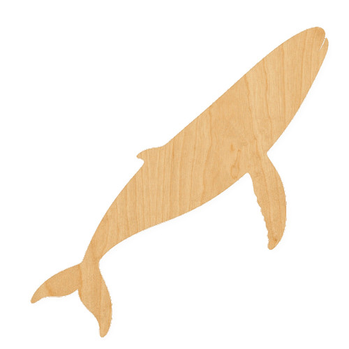 Whale 1 Wood Cutout for Crafts, Unfinished Baltic Birch Craft Shape
