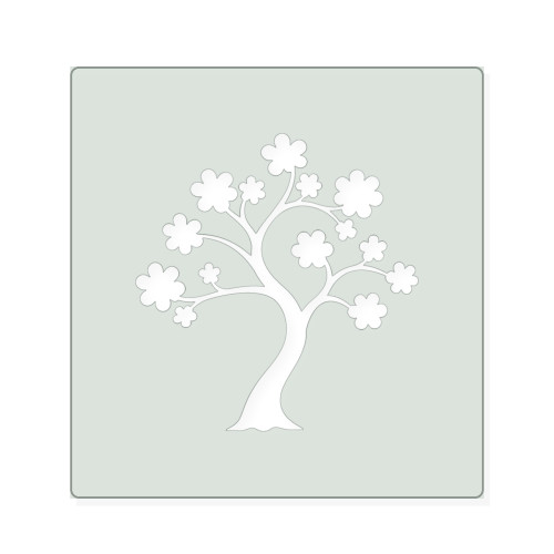 Tree With Blossoms Reusable Mylar Stencil, 10 mil Plastic Paint Stencil for Crafts and Decor