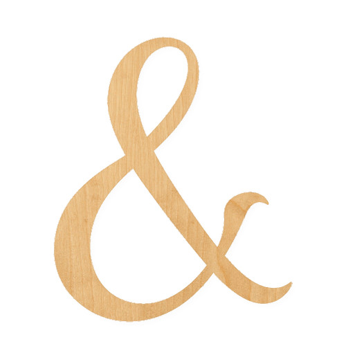 Ampersand Wood Cutout for Crafts, Unfinished Baltic Birch Craft Shape