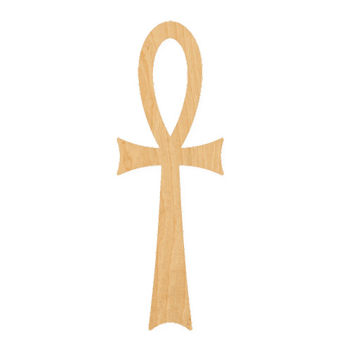 Ankh Wood Cutout for Crafts, Unfinished Baltic Birch Craft Shape