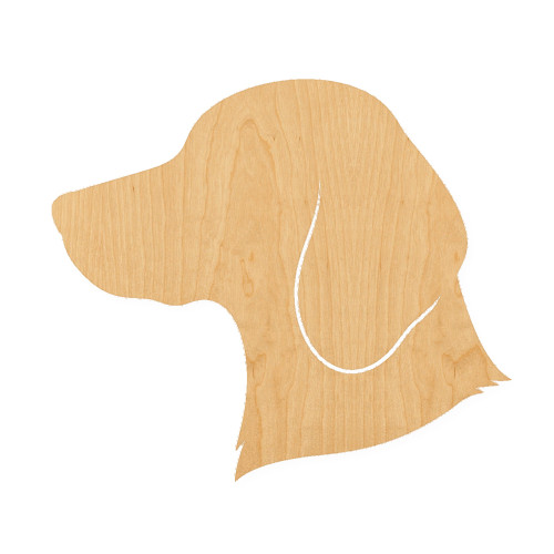 Dog Head Wood Cutout for Crafts, Unfinished Baltic Birch Craft Shape
