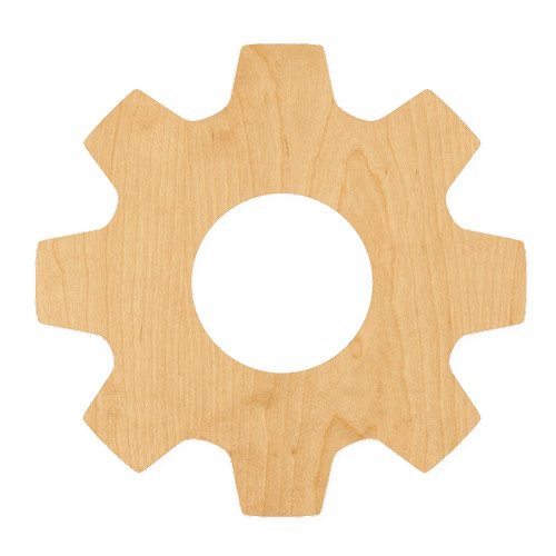 Gear 10 Wood Cutout for Crafts, Unfinished Baltic Birch Craft Shape
