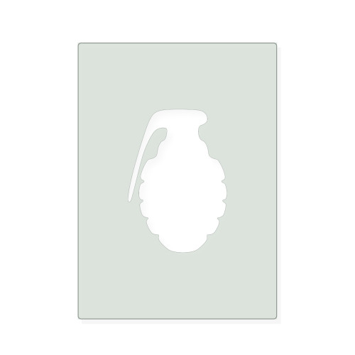 Grenade Reusable Mylar Stencil, 10 mil Plastic Paint Stencil for Crafts and Decor