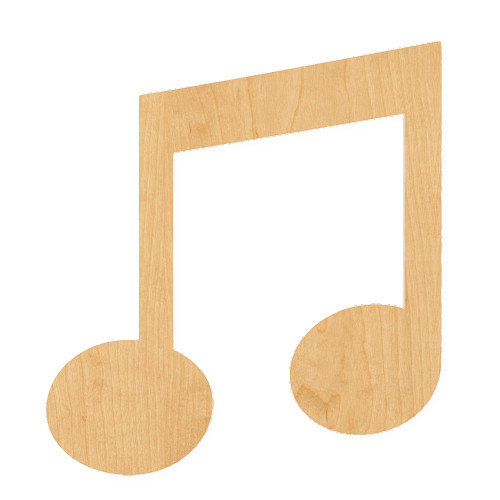 Music Note 1 Wood Cutout for Crafts, Unfinished Baltic Birch Craft Shape