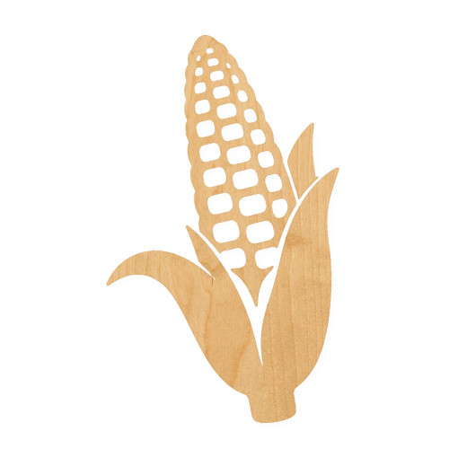 Corn 1 Wood Cutout for Crafts, Unfinished Baltic Birch Craft Shape