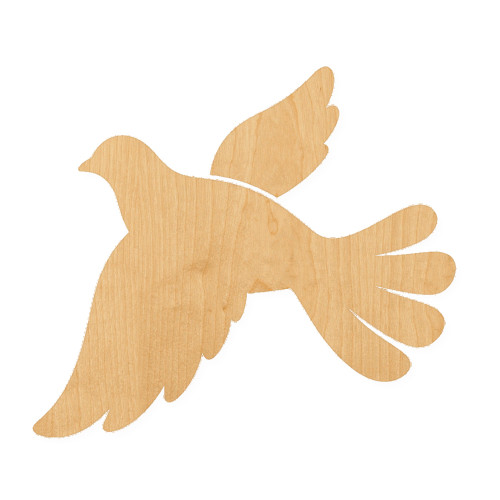 Dove 2 Wood Cutout for Crafts, Unfinished Baltic Birch Craft Shape