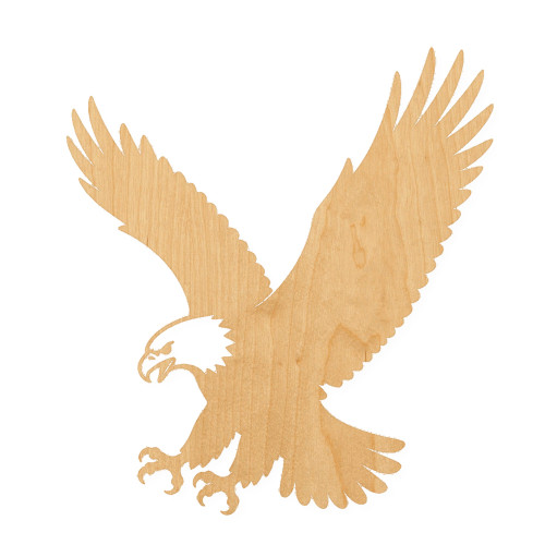 Freedom Eagle Sign Wood Cutout for Crafts, Unfinished Baltic Birch Craft Shape