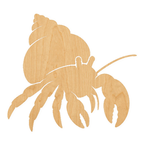 Hermit Crab Wood Cutout for Crafts, Unfinished Baltic Birch Craft Shape