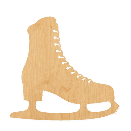 Ice Skate 2 Wood Cutout for Crafts, Unfinished Baltic Birch Craft Shape