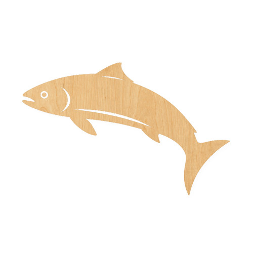 Jumping Fish Wood Cutout for Crafts, Unfinished Baltic Birch Craft Shape