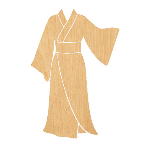Kimono Wood Cutout for Crafts, Unfinished Baltic Birch Craft Shape