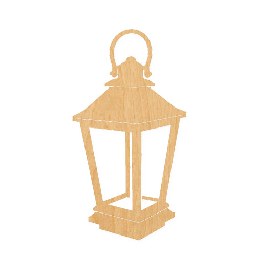 Lantern 1 Wood Cutout for Crafts, Unfinished Baltic Birch Craft Shape