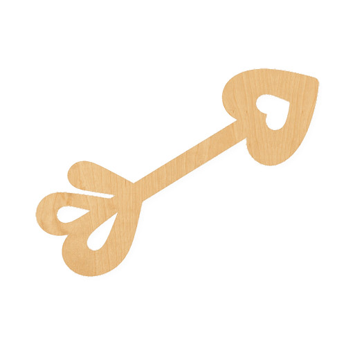Love Arrow Wood Cutout for Crafts, Unfinished Baltic Birch Craft Shape