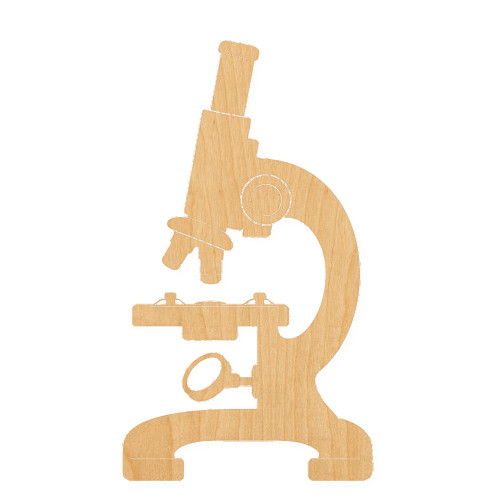 Microscope Wood Cutout for Crafts, Unfinished Baltic Birch Craft Shape