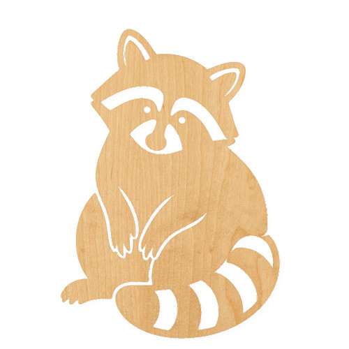 Raccoon 1 Wood Cutout for Crafts, Unfinished Baltic Birch Craft Shape