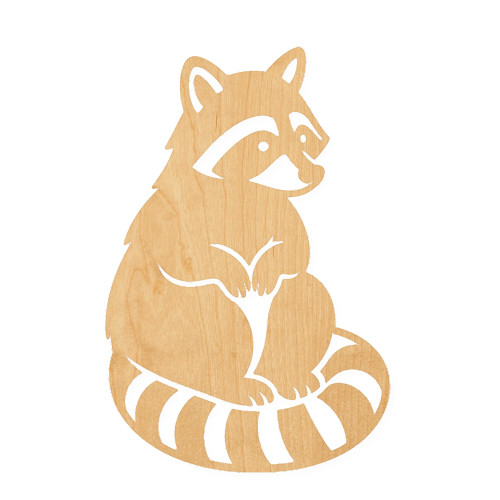 Raccoon 2 Wood Cutout for Crafts, Unfinished Baltic Birch Craft Shape