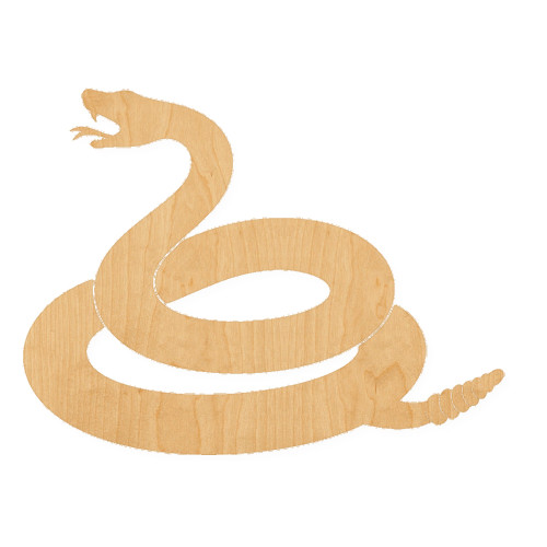 Rattlesnake Wood Cutout for Crafts, Unfinished Baltic Birch Craft Shape