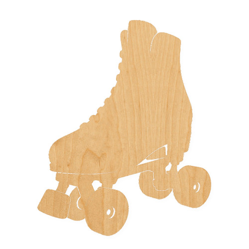 Roller Skate Wood Cutout for Crafts, Unfinished Baltic Birch Craft Shape