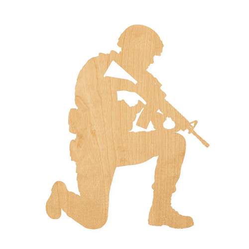 Soldier 2 Wood Cutout for Crafts, Unfinished Baltic Birch Craft Shape