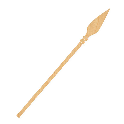 Spear Wood Cutout for Crafts, Unfinished Baltic Birch Craft Shape