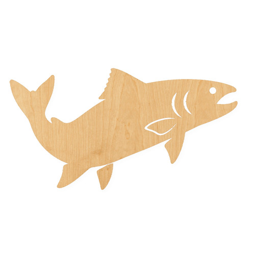 Trout 1 Wood Cutout for Crafts, Unfinished Baltic Birch Craft Shape