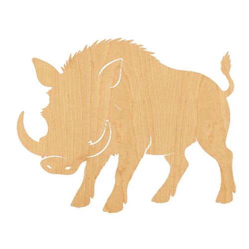 Warthog Wood Cutout for Crafts, Unfinished Baltic Birch Craft Shape
