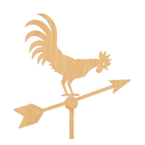 Weather Vane 2 Wood Cutout for Crafts, Unfinished Baltic Birch Craft Shape