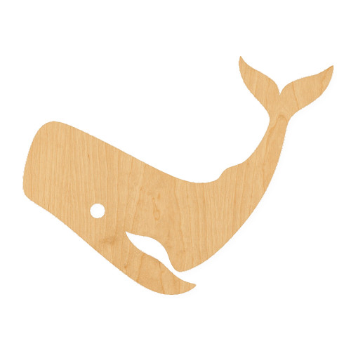 Whale 4 Wood Cutout for Crafts, Unfinished Baltic Birch Craft Shape