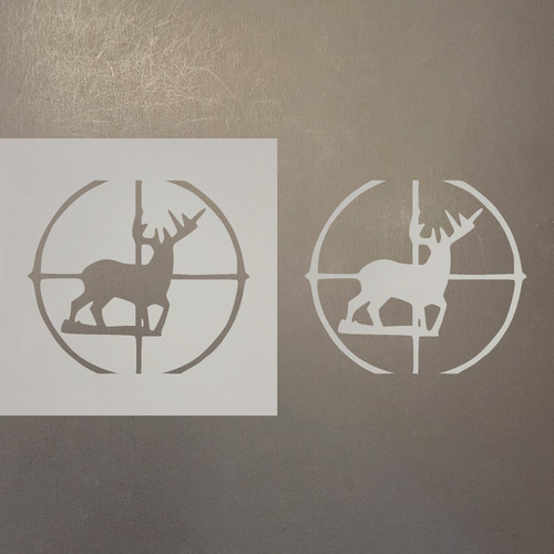 Deer In Scope Reusable Mylar Stencils